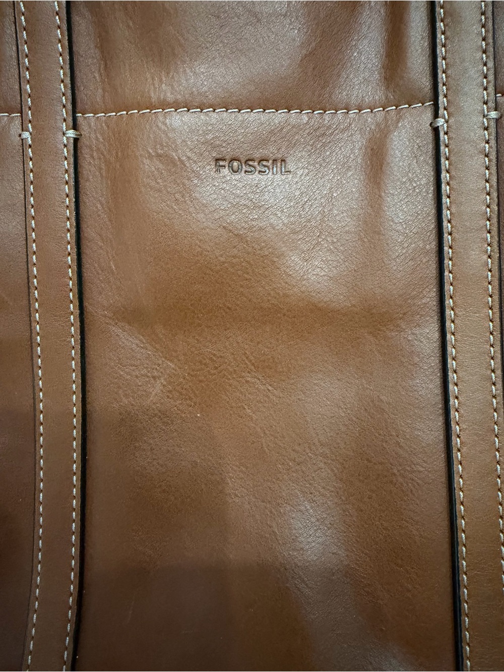 Fossil Brown Leather Tote Bag - Picture 4 of 8